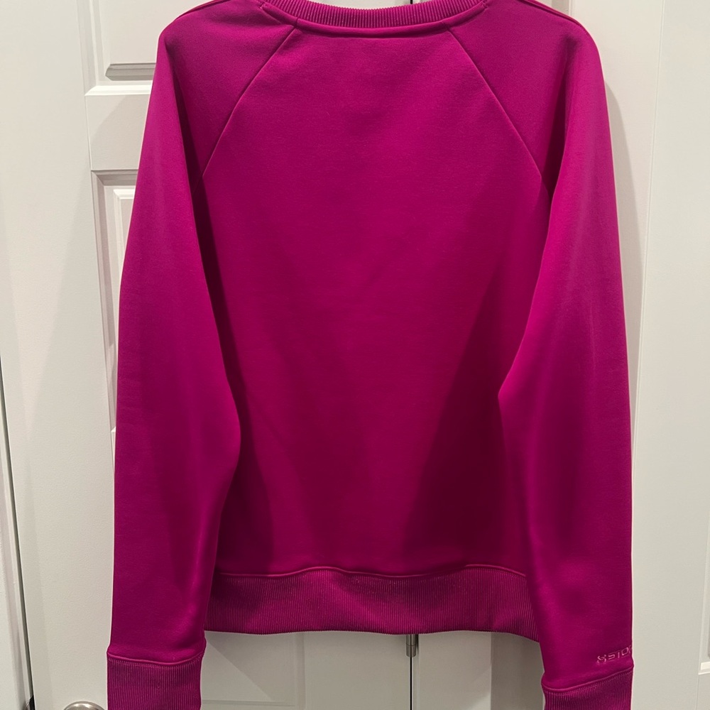 Under Armour Cold Gear Pink Sweatshirt with Vibrant Orange Logo - Picture 4 of 4